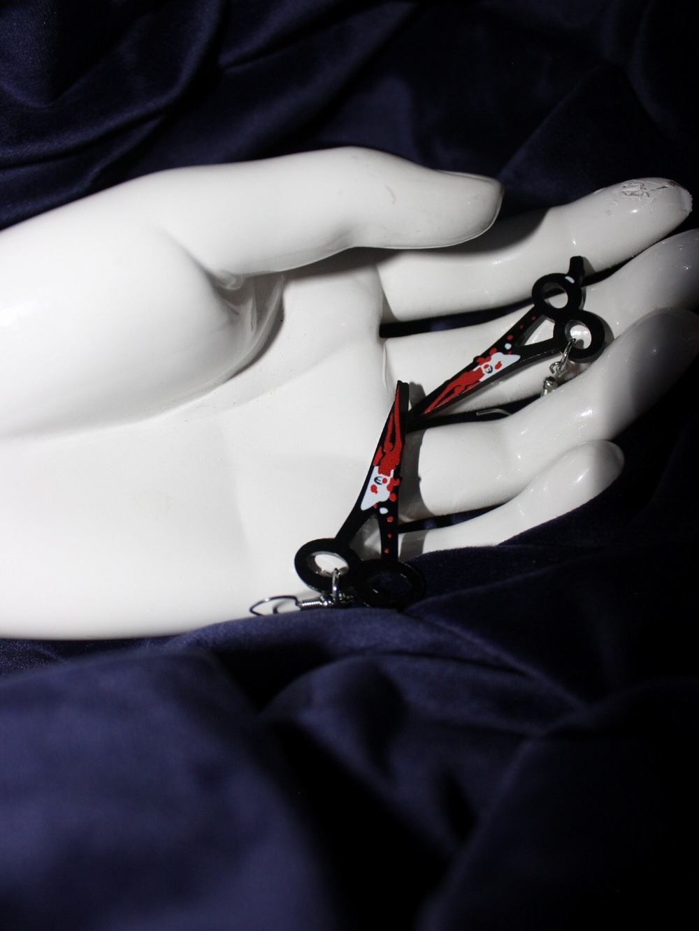 Black and Red Scissor Pendant Necklace - Men Accessories